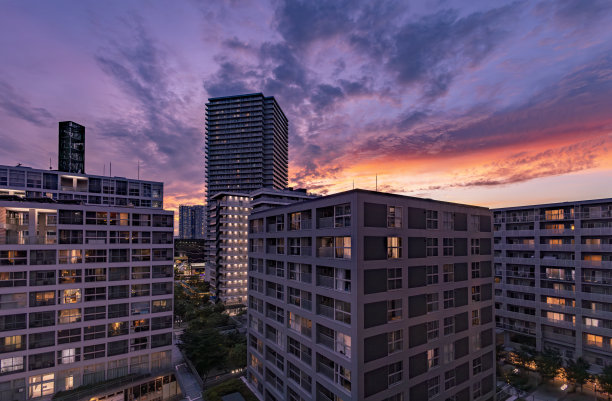 日本东京一个住宅小区的庭院图片下载