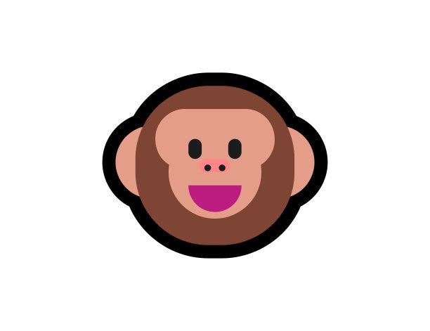 猴子矢量图标。猴子表情插画。孤立的猴子脸矢量表情符号图片下载
