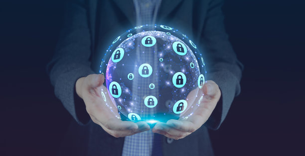 网络安全和全球通信，安全数据网络技术，全球连接的网络攻击防护，金融，物联网和加密货币，隐私锁安全，虚拟密钥加密图片下载