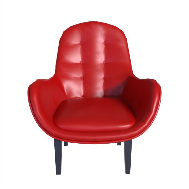 3D渲染的红色扶手椅孤立在一个白色的背景图片下载