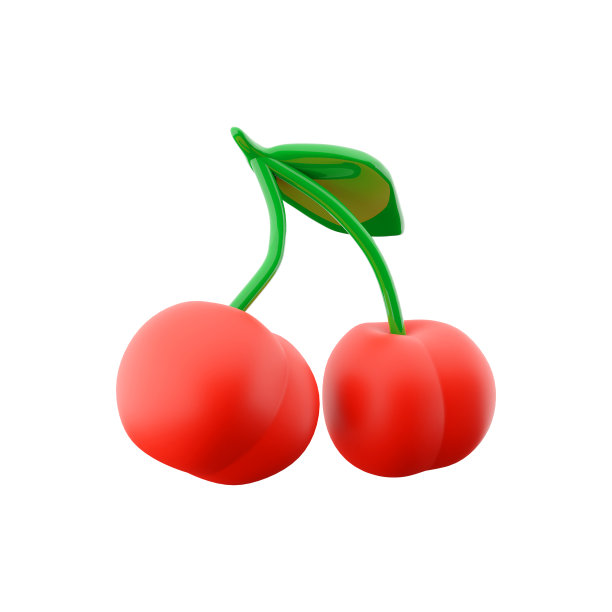 3d渲染酸樱桃图标。3d渲染成熟的浆果图标。欧洲酸樱桃图片下载