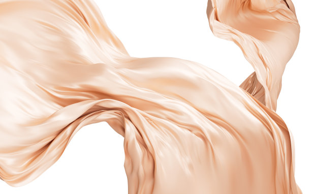 棕色真丝面料，金色布料随风飞扬，3d渲染。图片下载