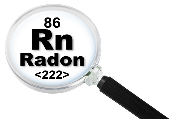 天然氡气的概念与放大镜隔离在白色，便于选择图片下载