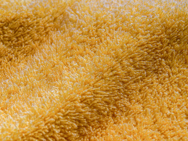 微距摄影的黄色棉布毛巾图片下载