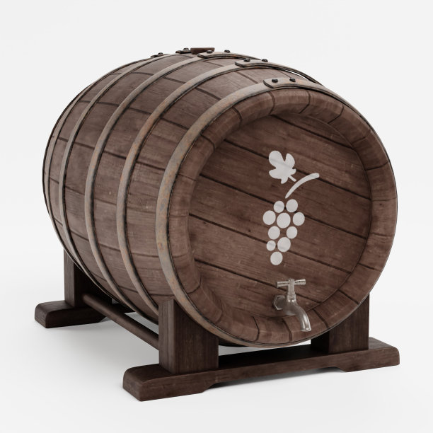 现实的3D渲染酒桶图片下载