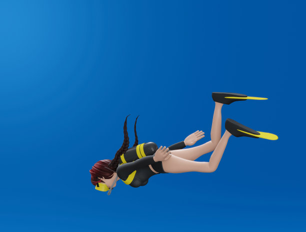 在白色背景上孤立的年轻女子跳水者。女子游泳池。水下照片。图片下载