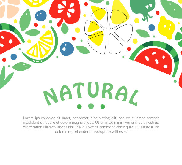 自然水果横幅模板与空间的文字图片下载