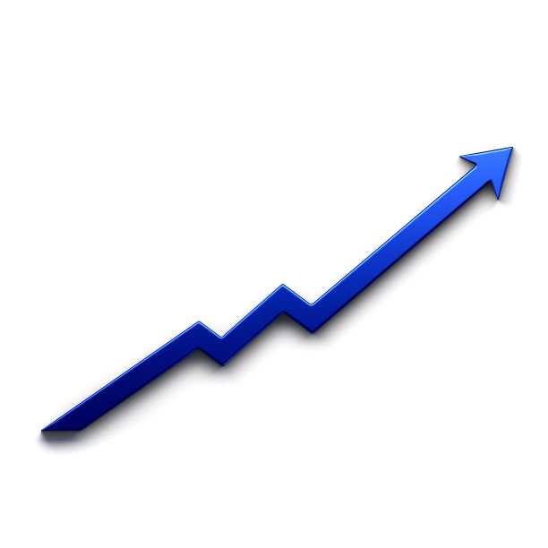 图形改进箭头图标蓝色。3D渲染图图片下载