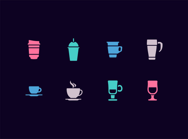 咖啡矢量图标集图片下载