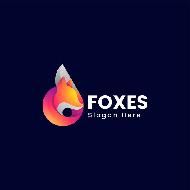 矢量插图福克斯渐变彩色风格图片下载