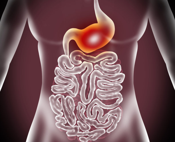 图示患有胃病的妇女。胃肠病学图片下载