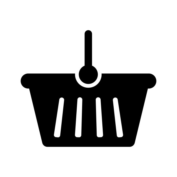 白色背景上的购物篮图标。图片下载