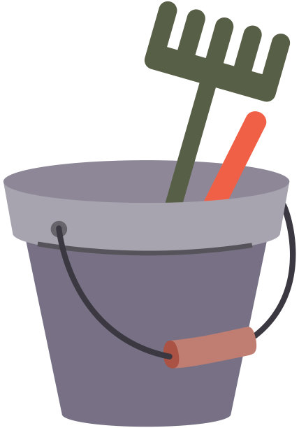 沙盒玩具。婴儿桶和耙子。白色背景上的彩色夏季娱乐物品图片下载