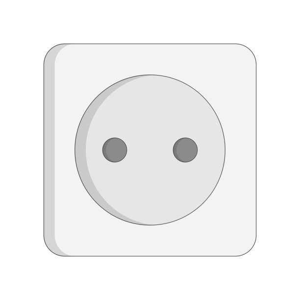 平面设计C型插座图标。向量。图片下载