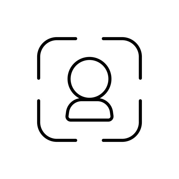 简单的生物识别或面部识别图标。向量。图片下载