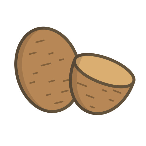 平面设计土豆图标。向量。图片下载