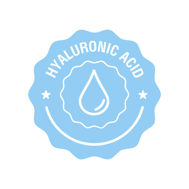 透明质酸贴纸或标签。矢量平面插图图片下载