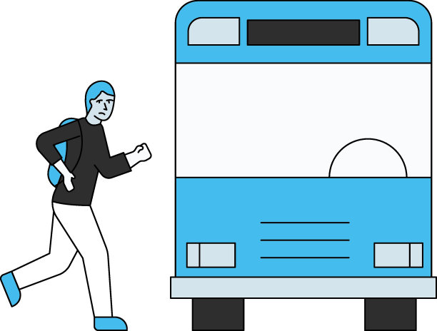 那个男孩正向校车跑去。图片下载