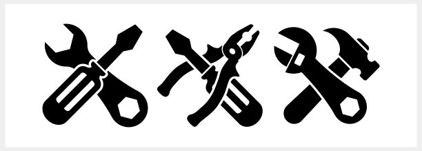 模板螺丝刀钳子图标锤子工具剪贴画矢量股票插图EPS 10图片下载