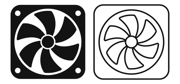 排气扇。风扇，电脑冷却器。矢量插图。图片下载