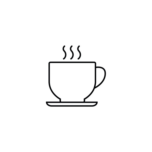 杯咖啡和茶线图标，标志矢量图片下载