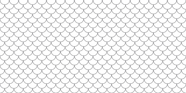 鱼、美人鱼、龙鳞无缝花纹。美人鱼尾巴图案。鱼和蛇的鳞片背景。抽象日式几何线条水波和瓦片背景。矢量图图片下载