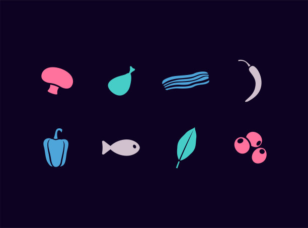 食品成分矢量图标集图片下载