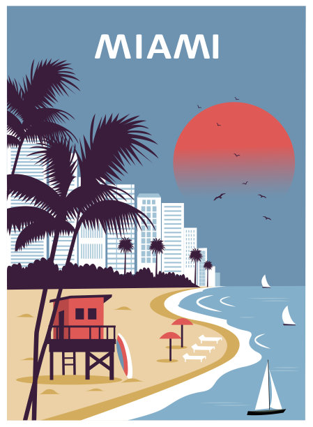 迈阿密城市旅游背景图片下载