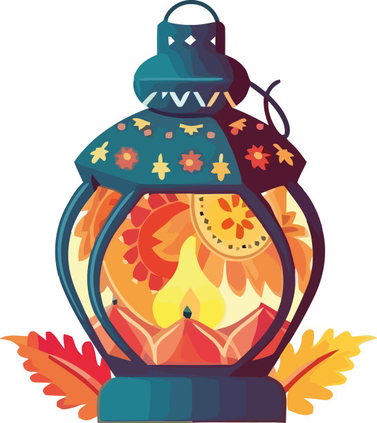 发光可爱的灯笼照亮黑夜图片下载