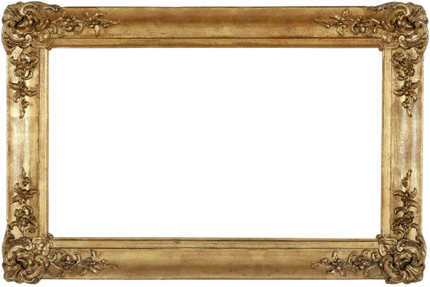 空金色华丽的画框与白色背景图片下载