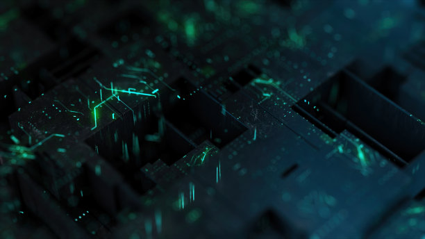 面板电路板与数字处理器的概念背景图片下载