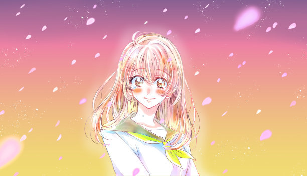 一个穿着水手服微笑的女学生图片下载