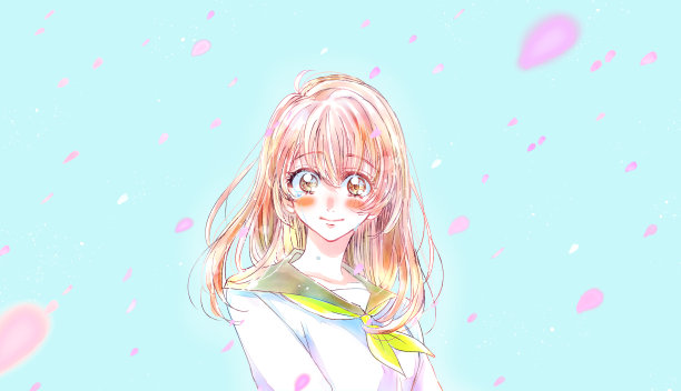 一个穿着水手服微笑的女学生图片下载