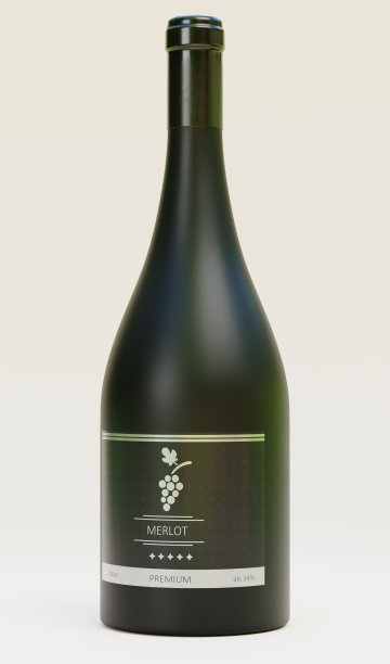 逼真的酒瓶3D渲染图片下载