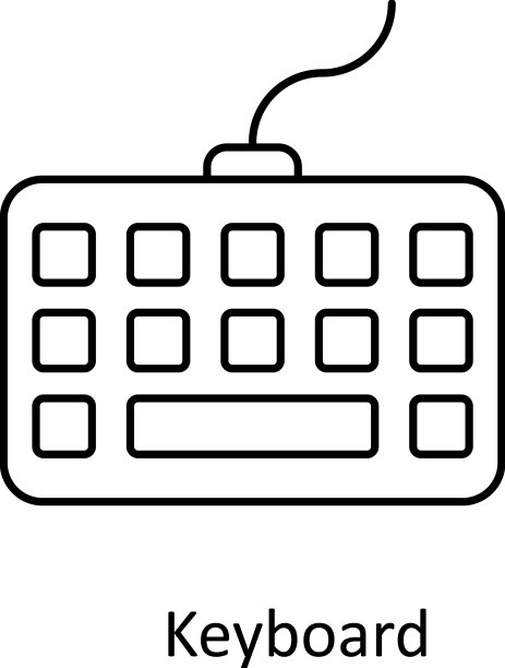 键盘轮廓图标简易库存图片下载
