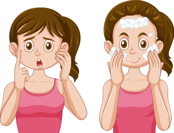 青春期的女孩担心自己的皮肤图片下载