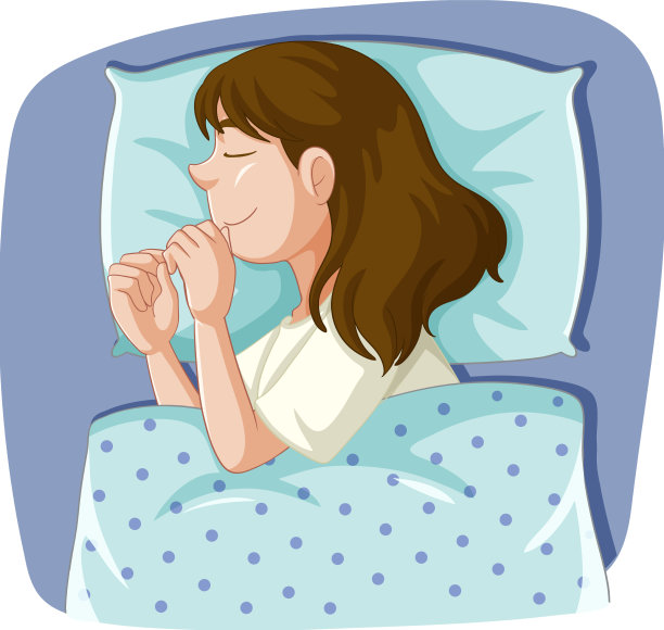 一个女孩舒服地睡在枕头上图片下载