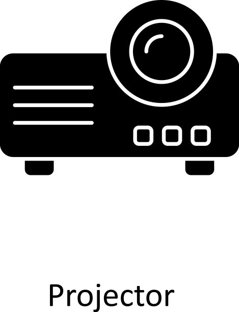 投影仪固体图标简单股票illus图片下载