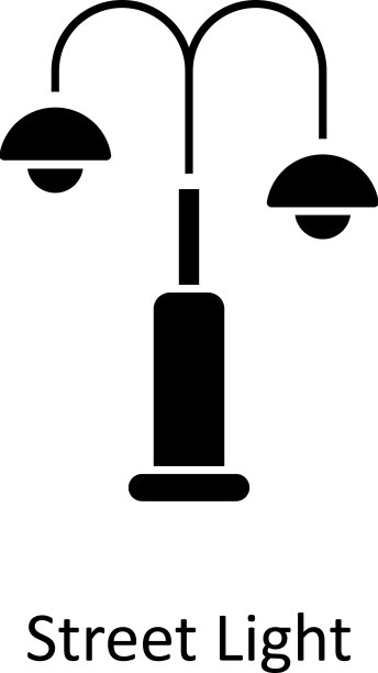 路灯固体图标简单库存il图片下载