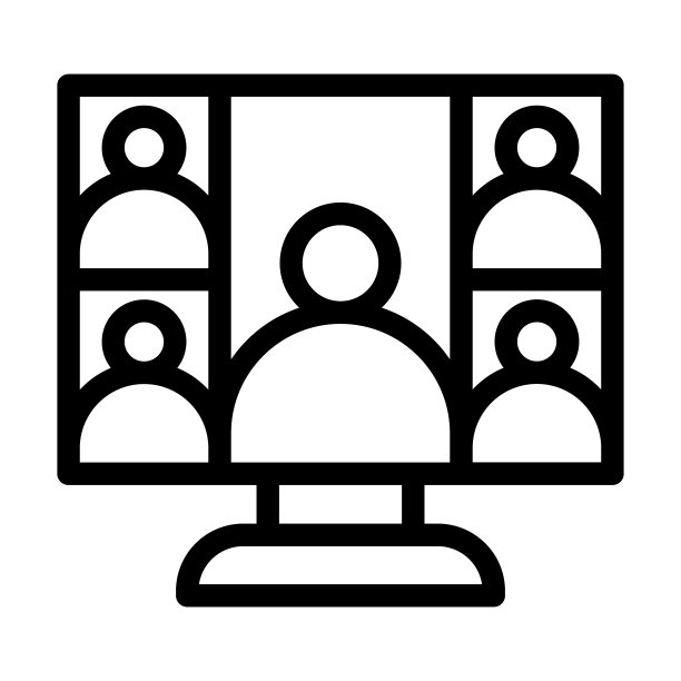 个人视频通讯粗线条图标图片下载