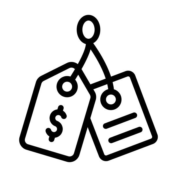 个人用途的粗线条价格标签图标图片下载