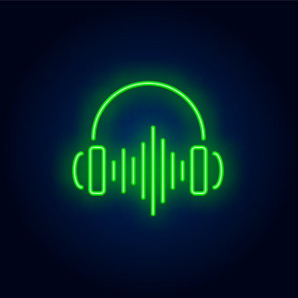 耳机霓虹灯图片下载