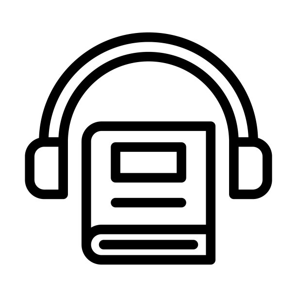 个人有声读物粗线图标图片下载
