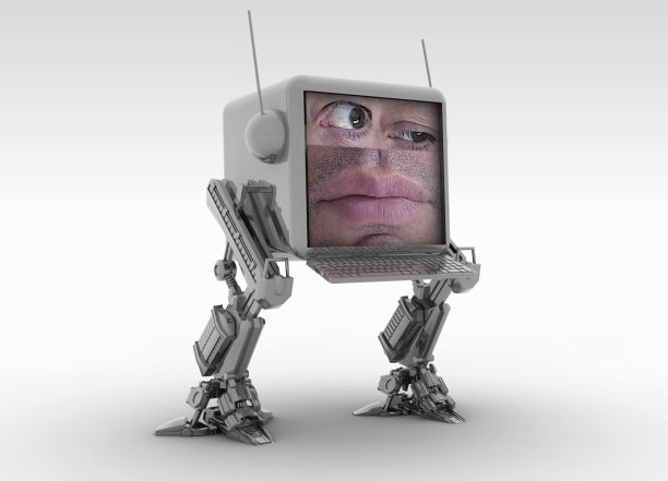 有趣的复古风格的电脑机器人图片下载