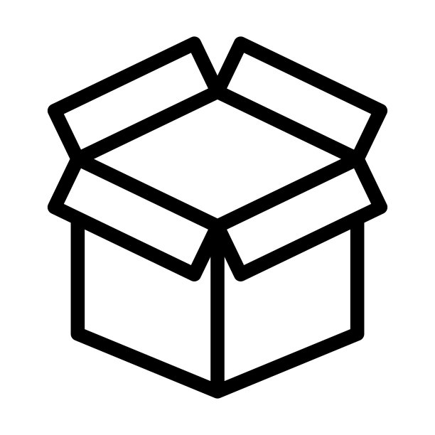 用于个人用途的打开的盒子粗线图标图片下载