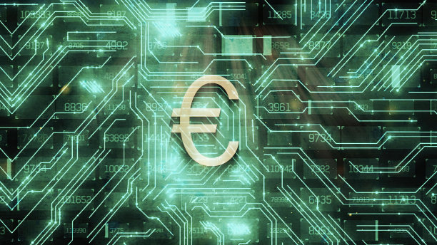 欧元货币网络未来主义的象征。抽象金融和商业动画图片下载