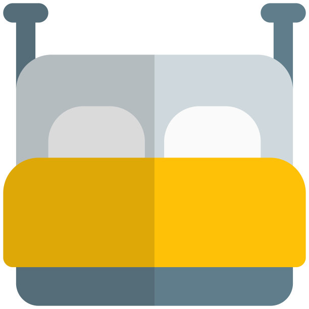 配有软垫床垫的豪华木床图片下载