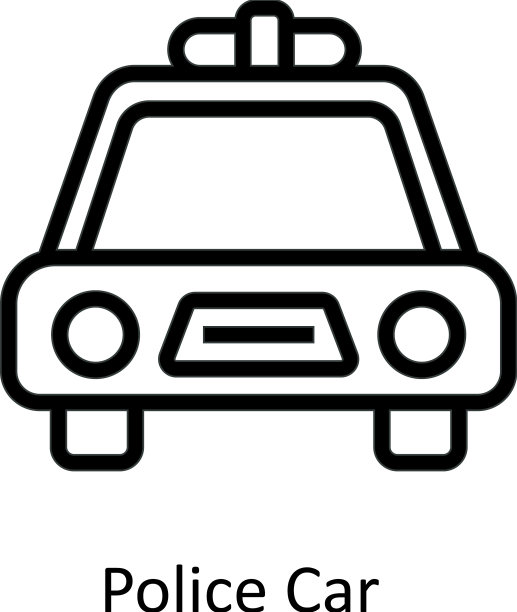 警车轮廓图标简单stock病图片下载