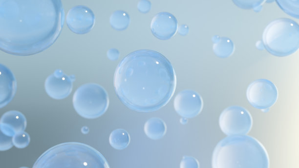 3D化妆渲染泡沫的血清在一个模糊的背景。图片下载