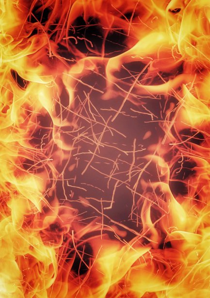 燃烧火焰的3d插图图片下载